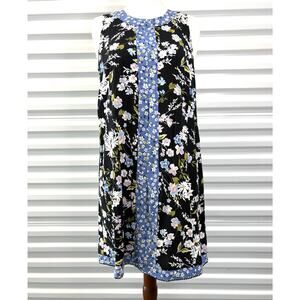 J.Jill Shift Dress, Black Blue Floral, Pockets, Women’s Size MP